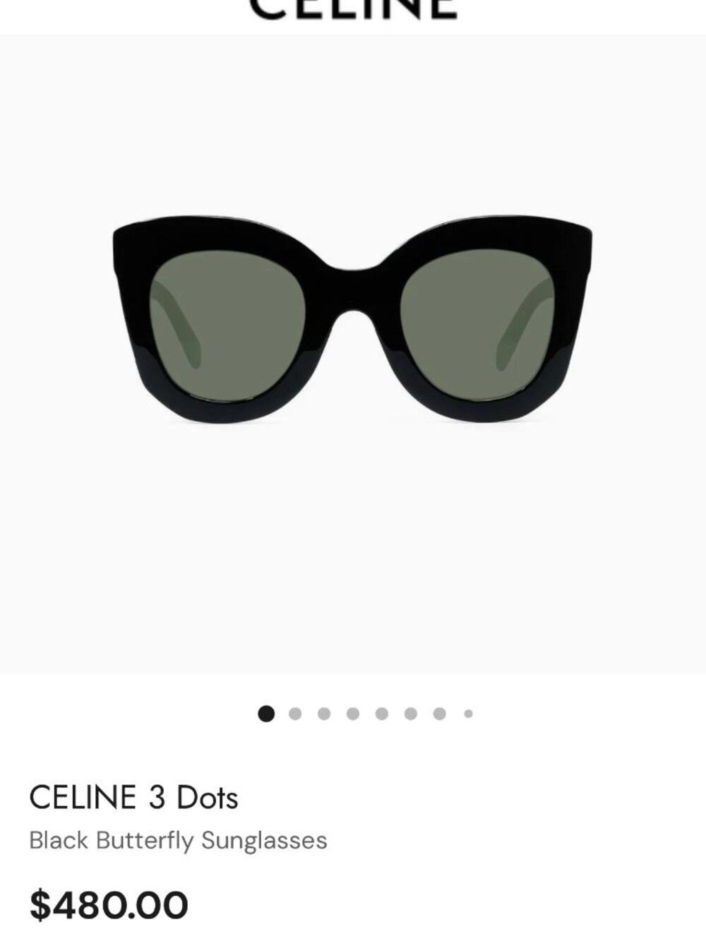 Celine 3 Dots Butterfly Black Round Women's Sunglasses CL4005FN - Picture 6 of 10